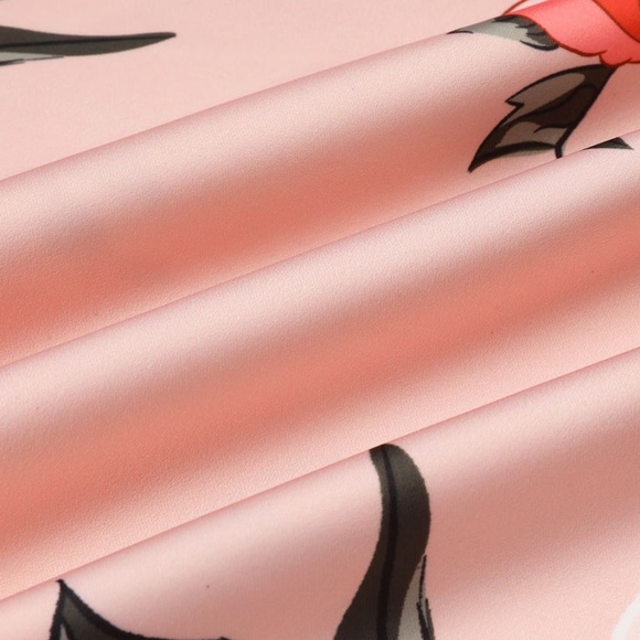 Peach Floral Wiggle Dress - Picture 7 of 7